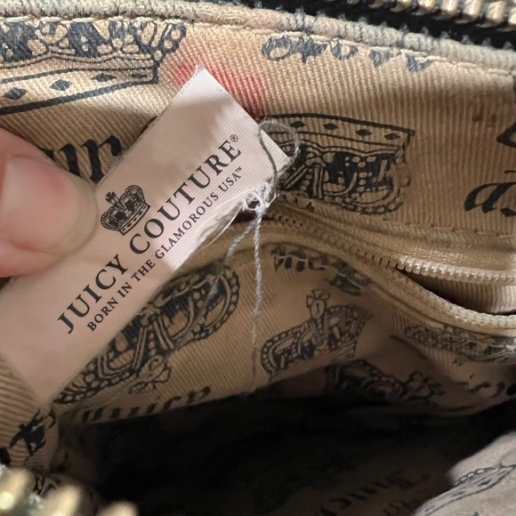 Juicy Couture Vintage Y2K Brown Suede & Leather Trim Crossbody Bag Crown Logo - Picture 7 of 9